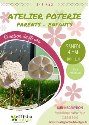 Atelier poterie parents - enfants : Création de fleurs